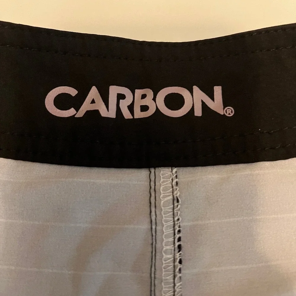 CARBON Blue Striped Board Shorts Size 30 (2490)